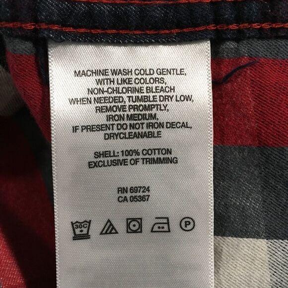 Columbia XXL, long sleeve, button down, black, red, white, gray plaid. - Picture 6 of 7